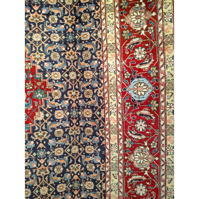 Antique Persian Tabriz Area Rug. Hand-Knotted Wool, Herati Geometric Pattern, Navy & Red, 6x10 For Sale - Image 12 of 16