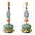 1990s Pair of Green, Mid Century Modern, Murano Glass Table Lamps For Sale