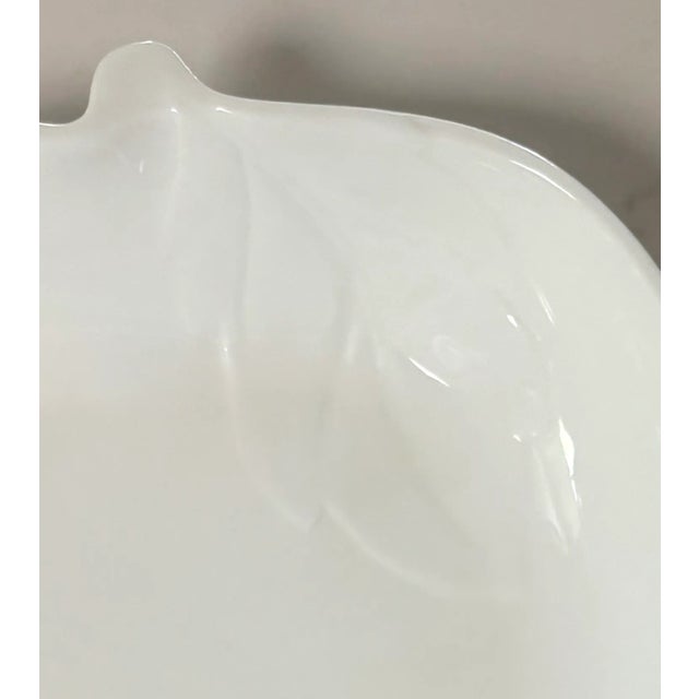 Fitz and Floyd Fitz and Floyd White Porcelain Apple Dish For Sale - Image 4 of 10