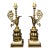A Pair - Vintage Hollywood Regency Style Brass Cherub Italian Carrara Marble Table Lamps For Sale