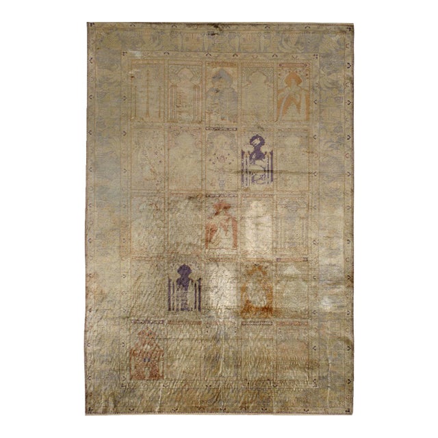 Galerie Shabab Collection Early 20th Century Turkish Silk Kayseri Rug For Sale