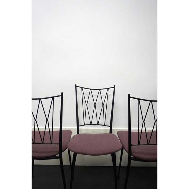 Mid-Century Modern French Black Lacquered Chairs, 1950s, Set of 4 For Sale - Image 3 of 10