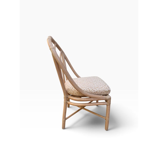 Contemporary Vintage McGuire Cathedral Cerused Rattan Dining Chairs – Set of 4 For Sale - Image 3 of 14