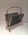1940s Brass and faux bamboo magazine rack with tinted glass panels on each side. French For Sale - Image 10 of 10
