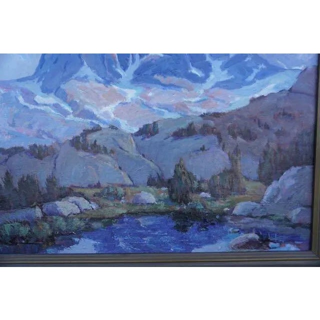 Realism Harvey Coleman Painting of Upper Twin Lakes, Mammoth 1930s For Sale - Image 3 of 7
