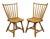 Antique Hunt Country Furniture Colonial Pine Wood Hickory Style Side Chairs Pair For Sale