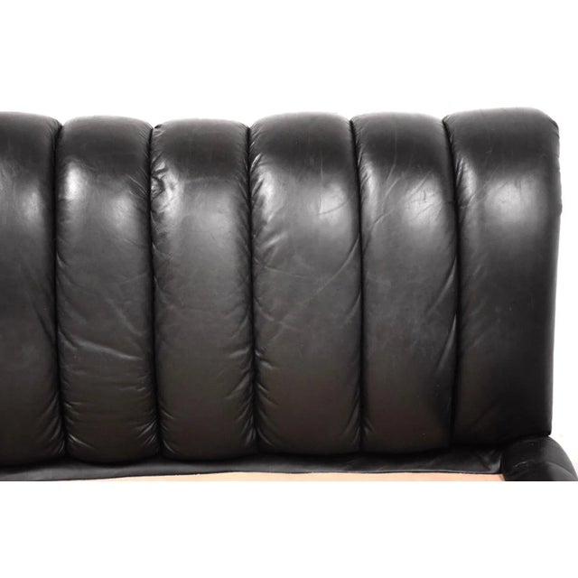 1980s Jay Spectre Black Leather Queen Bed For Sale - Image 9 of 11