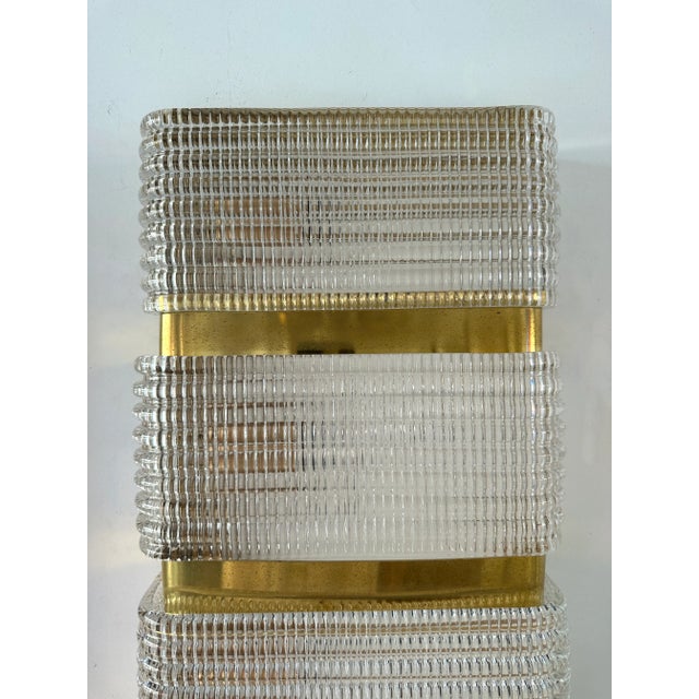 Contemporary Pair of Brass and Murano Glass Sconces, Italy For Sale - Image 12 of 13