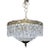 1950s Basket Brass Chandelier With Crystal Chain and Prisma For Sale