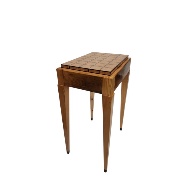 Reclaimed Old Growth Pine Parquetry Side Table For Sale - Image 16 of 17
