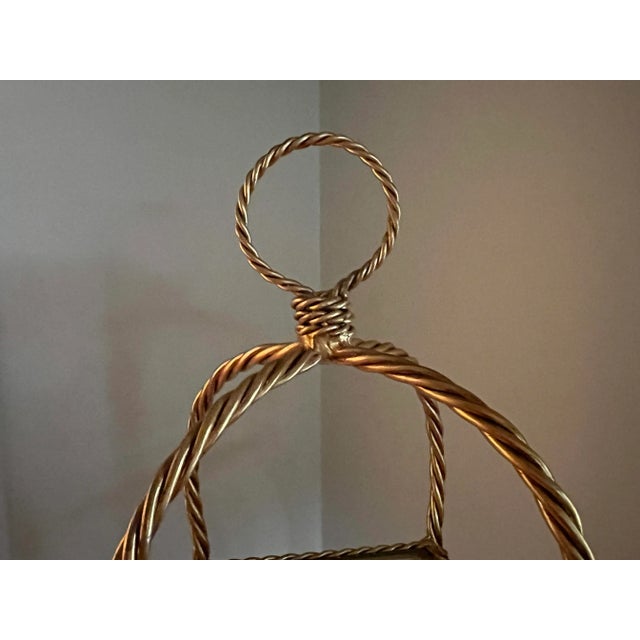 Metal Vintage Italian Iron Rope Etagere With Tassel Feet 1980’s For Sale - Image 7 of 10
