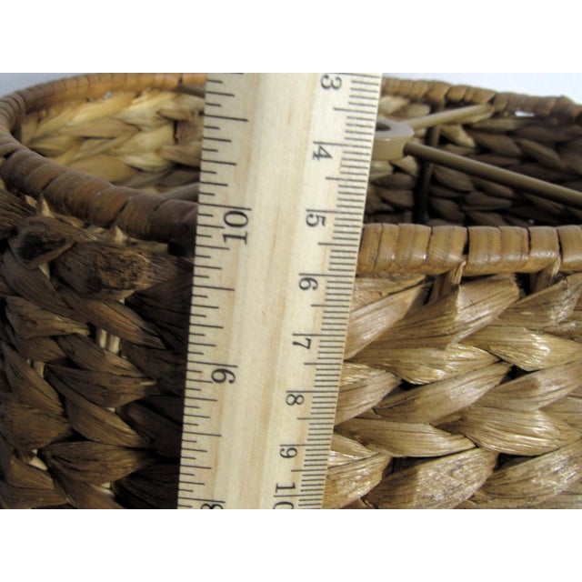 Brown Mid 20th Century 10" Water Hyacinth Woven Lamp Shade For Sale - Image 8 of 11