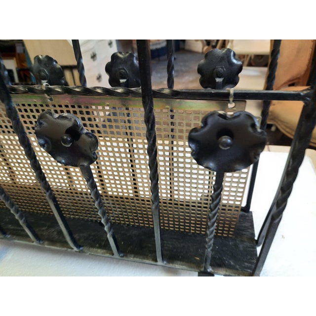 Vintage Wroth Iron Magazine Holder For Sale - Image 10 of 11