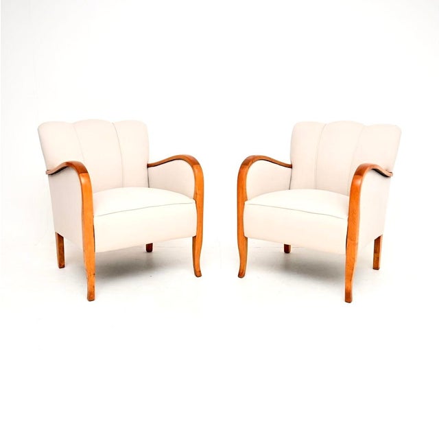 Art Deco Swedish Armchairs in Satin Birch, 1930s, Set of 2 For Sale - Image 9 of 9