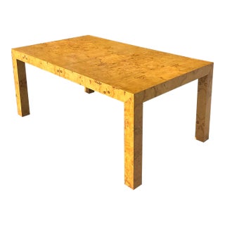 Vintage 1970s Milo Baughman for Thayer Coggin Burl Wood Dining Table For Sale