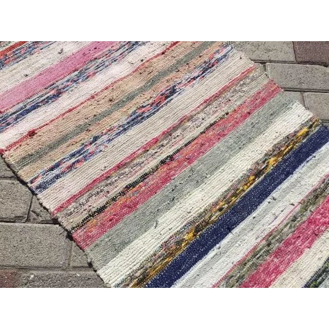 1960s Striped - Modern Kilim Runner - 2′4″ × 10′4″ For Sale - Image 5 of 7