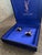 Late 20th Century Rare YVES SAINT LAURENT "YSL" Gold Plate Cufflinks In Original Blue Velvet Case For Sale - Image 5 of 18