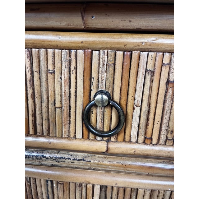 Vintage Baker Milling Road Pencil Reed Rattan Bamboo Chest of Drawers For Sale - Image 9 of 12