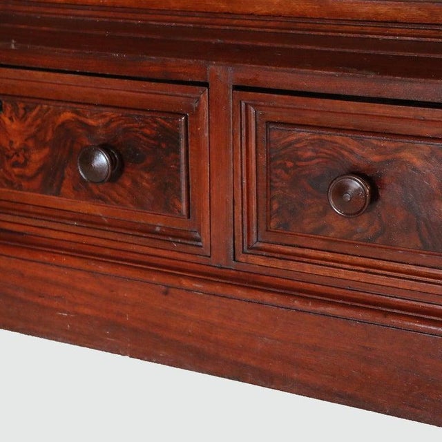 Wood Antique Renaissance Revival Walnut & Burl 2 Door Bookcase C1890 For Sale - Image 7 of 15