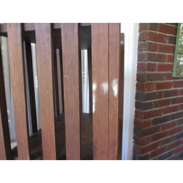 Early 1900s Antique Arts and Craft Mission Solid Oak Bookcase For Sale - Image 11 of 12