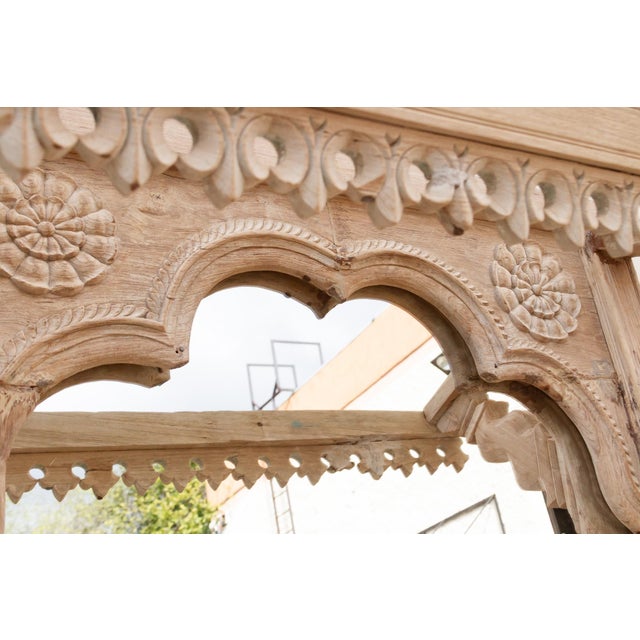 Tan One-of-a-Kind Sun-Bleached Teak Arch Mirror For Sale - Image 8 of 10