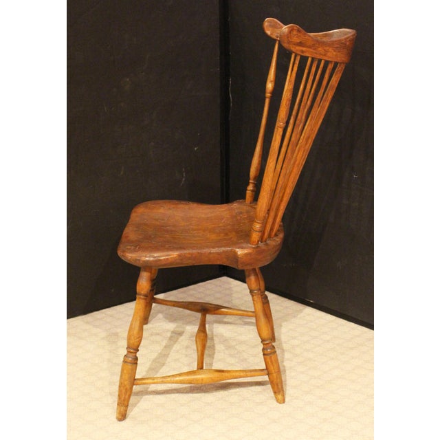 Early 19th Century American Fan Back Windsor Side Chair For Sale - Image 4 of 10