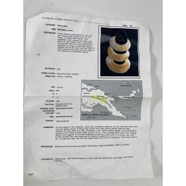 Tribal Antique Ethnic Tribal Kina Crescent Shell Necklaces Papua New Guinea Set of 3 For Sale - Image 3 of 12