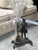 Early 20th Century Rococo Revival Figural Spelter and Etched Glass Trumpet Vase, Antique For Sale - Image 5 of 16