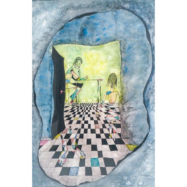 Watercolor and ink on paper by ermanno metelerkamp apparition. Italy, 1970 origin italy period 1970 author ermanno...