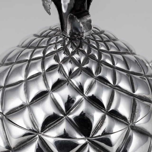 Antique Victorian Silver Pineapple Sugar Bowl and Sifter, 1877 For Sale - Image 9 of 17
