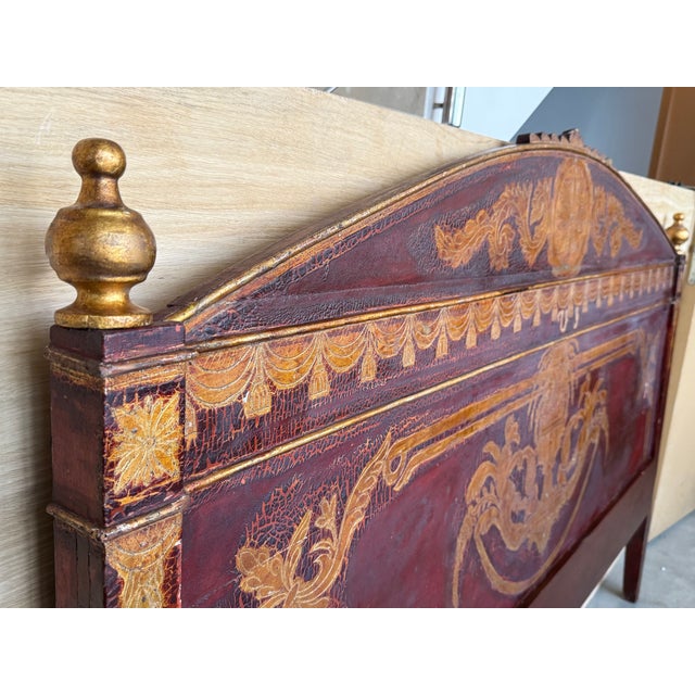 This versatile and unique polychrome headboard was completely carved and painted by hand in Italy during the 1800’s. The...