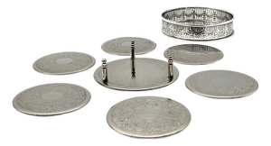 Alpha Plate Silver Plated Champagne Coasters from Viners of Sheffield, England, 1960s, Set of 8
