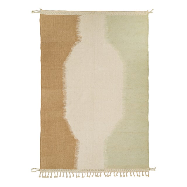 Moroccan Flatweave Wool Rug by Azele Studio For Sale