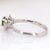 Metal Round Demantoid Garnet and Natural Diamond Ring in Solid 14k White Gold, Size 6.75 For Sale - Image 7 of 7