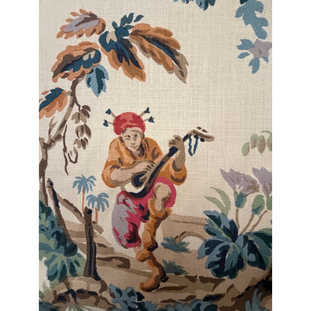 Textile Schumacher Plaisirs De La Chine Document Linen Fabric 172850 Schumacher Classics Collection 8 Yards For Sale - Image 7 of 8