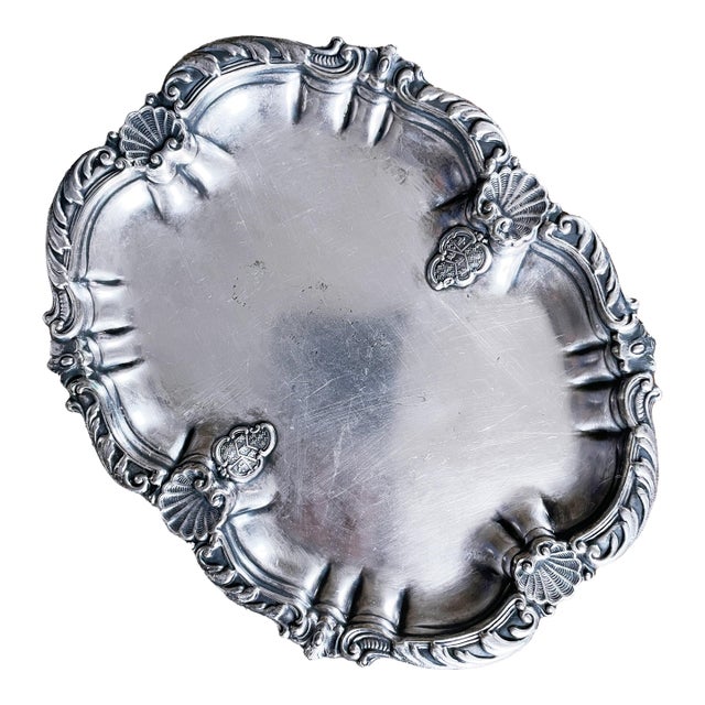 Antique Silver Plated Tip Tray From Holland House Hotel in Nyc For Sale