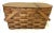 Primitive Woven Wood Lidded Picnic Basket With Handles For Sale - Image 4 of 12