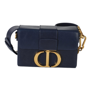 Navy Calfskin 30 Montaigne Box Bag