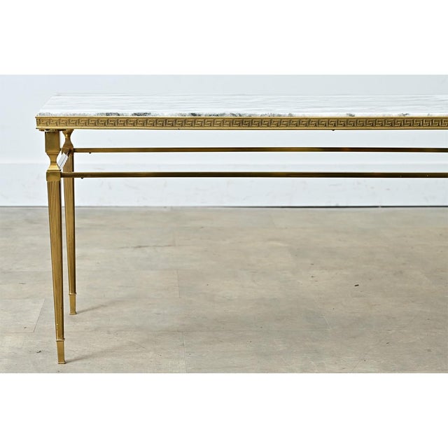 Early 20th Century French Brass and Marble Coffee Table For Sale - Image 4 of 11