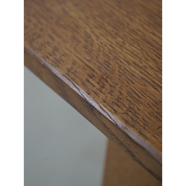 Brown Mission Oak Bench Made Stickley Style Table For Sale - Image 8 of 16