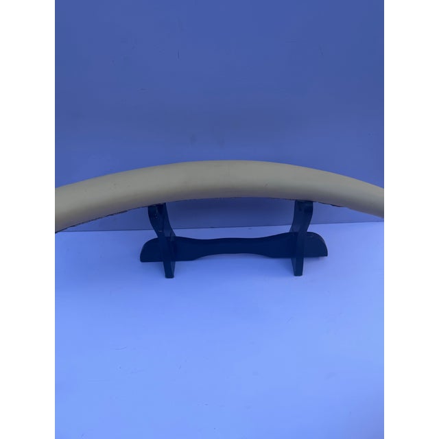 1970s Vintage Mid-Century Chinoiserie Faux Ivory Carved Resin Dragon Tusk 23” Long Statement Piece For Sale - Image 5 of 12