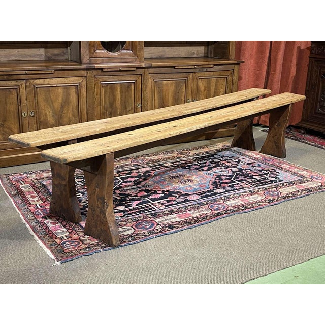 Fir Farmhouse Benches, Set of 2 For Sale - Image 10 of 10