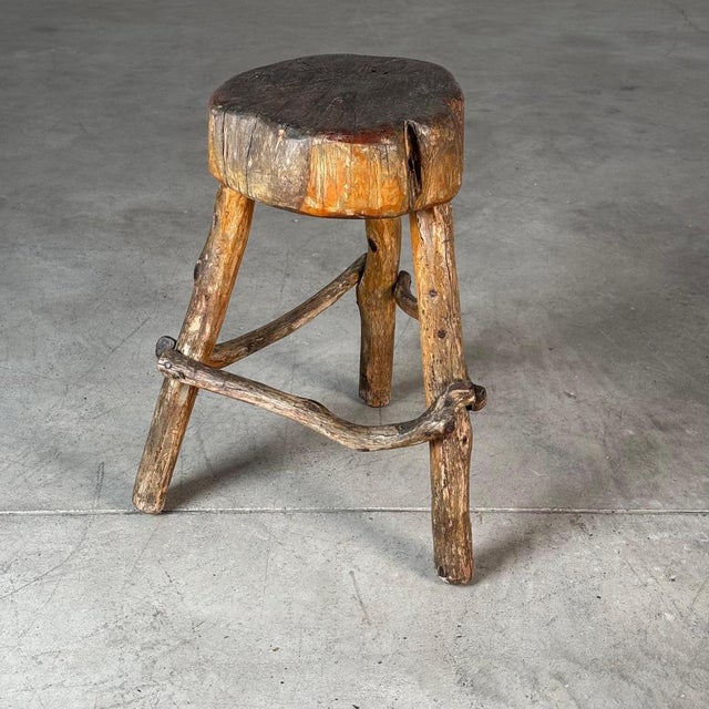 Late 19th Century Rustic Alpine Stool from Valle Daosta, Italy, 1890s For Sale - Image 15 of 18