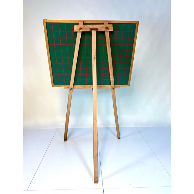 Vintage Freestanding Reversible School Blackboard with Wooden Three-Legged Stand, 1950s For Sale - Image 6 of 18