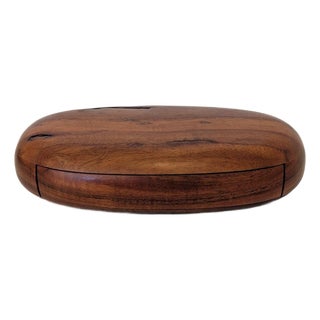 Vintage Dean Santner Sculpted Wood Jewelry Box With Drawer For Sale