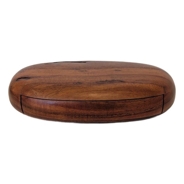 Vintage Dean Santner Sculpted Wood Jewelry Box With Drawer For Sale