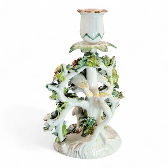 Derby Porcelain Fable Candlestick with Dog and Birds, 1760 For Sale - Image 4 of 14