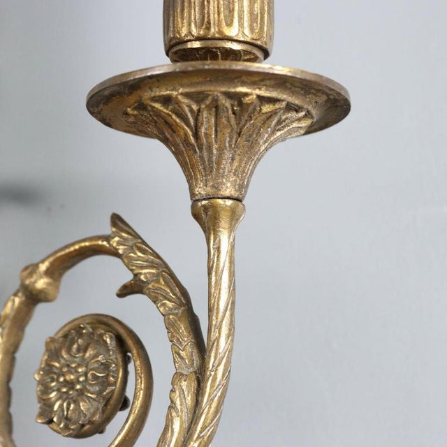 Neoclassical Style Gilt Bronze Wall Lights, Set of 2 For Sale - Image 5 of 8
