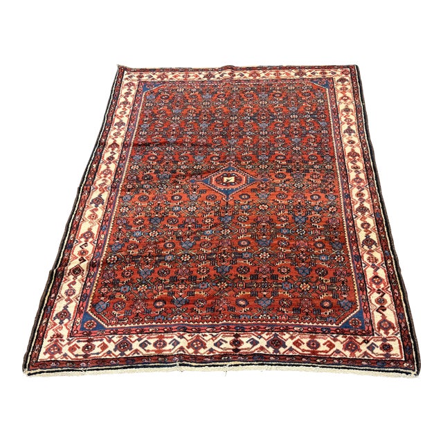 5ft X 6ft 9in Antique Hamadan Carpet 1920s North Persia For Sale
