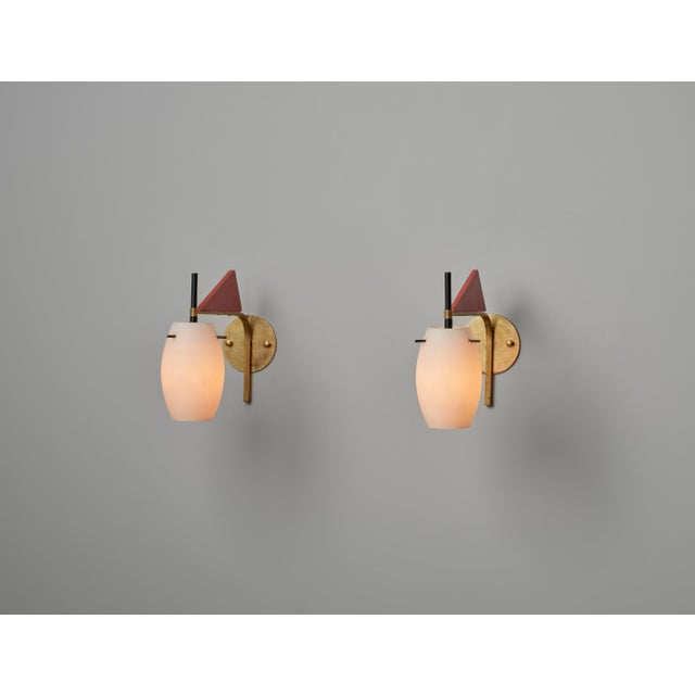 Metal Mid-Century Modern Italian Wall Lamps, 1950s, Set of 2 For Sale - Image 7 of 9